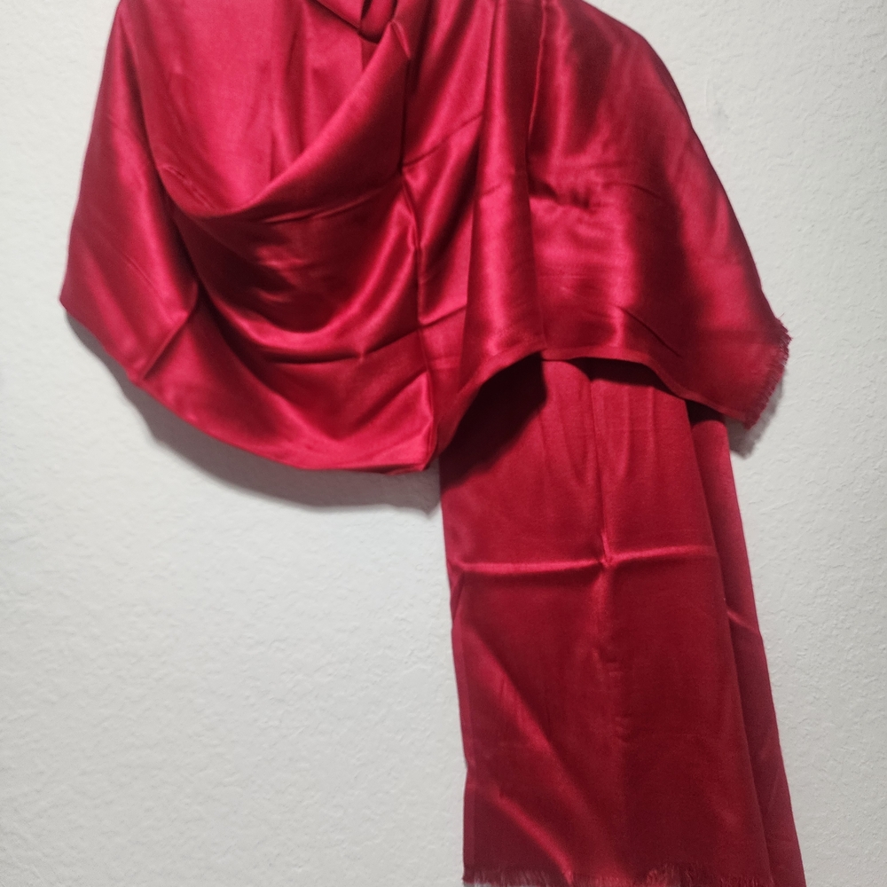 Elegant Red Silk Scarf
